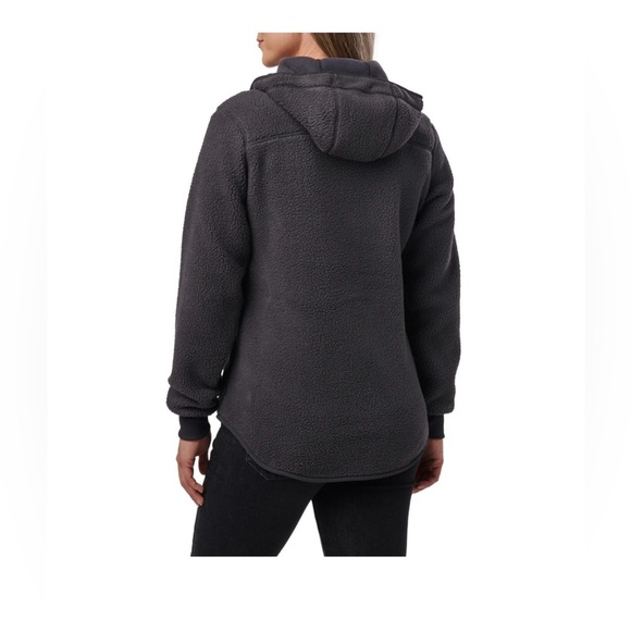 5.11 Tactical Women's FRANCES FLEECE COAT with Hood, Size Small, Dark Grey - Picture 13 of 13